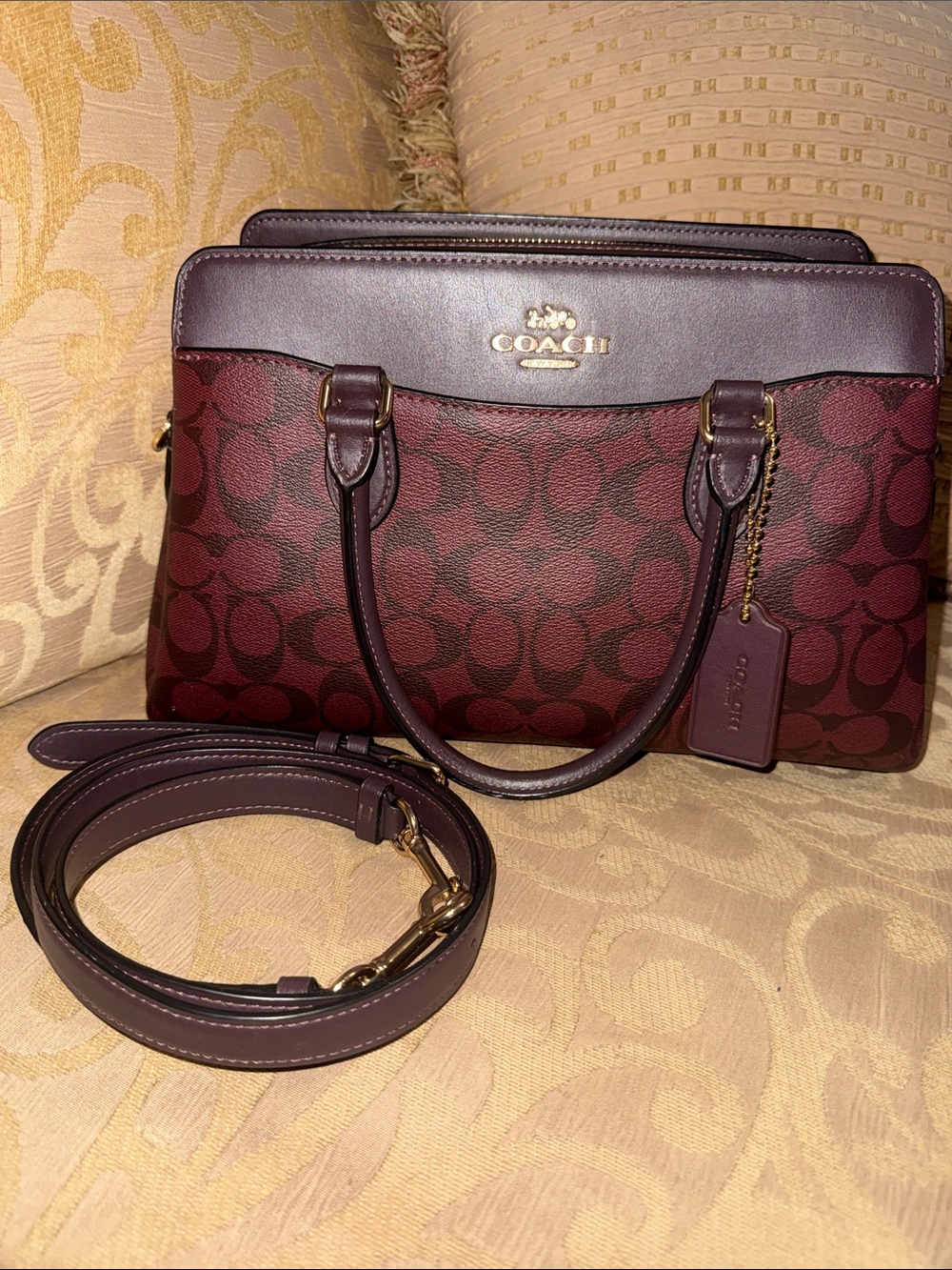 Coach DARCIE CARRYALL IN SIGNATURE CANVAS EUC